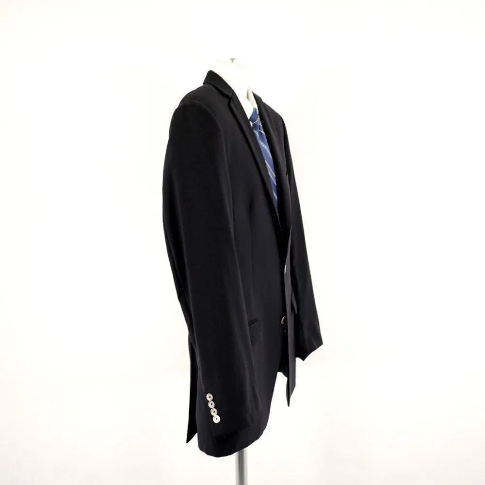 Calvin Klein Wool Navy Blue 38L 2 Silver Button‎ Blazer Or Slim Fit 40L